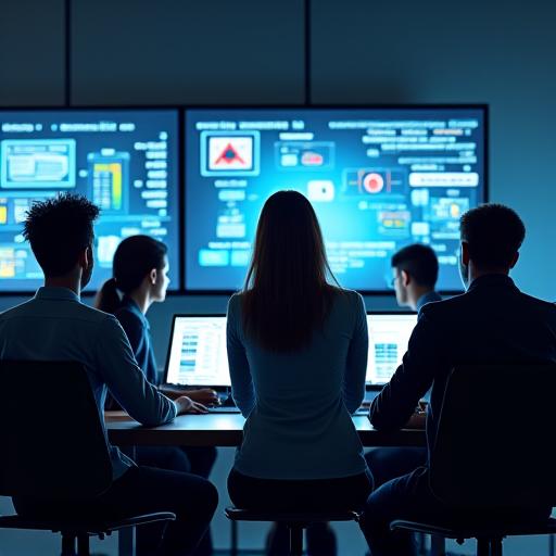 Équipe en formation sur la cybersécurité en entreprise